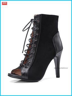 Roimaash 7/10CM Heels Burju Dance Sandals Lace Up Ankle Support